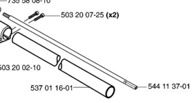 Вал HUSQVARNA 5441137-01 для 325 LD/RD (квадрат)