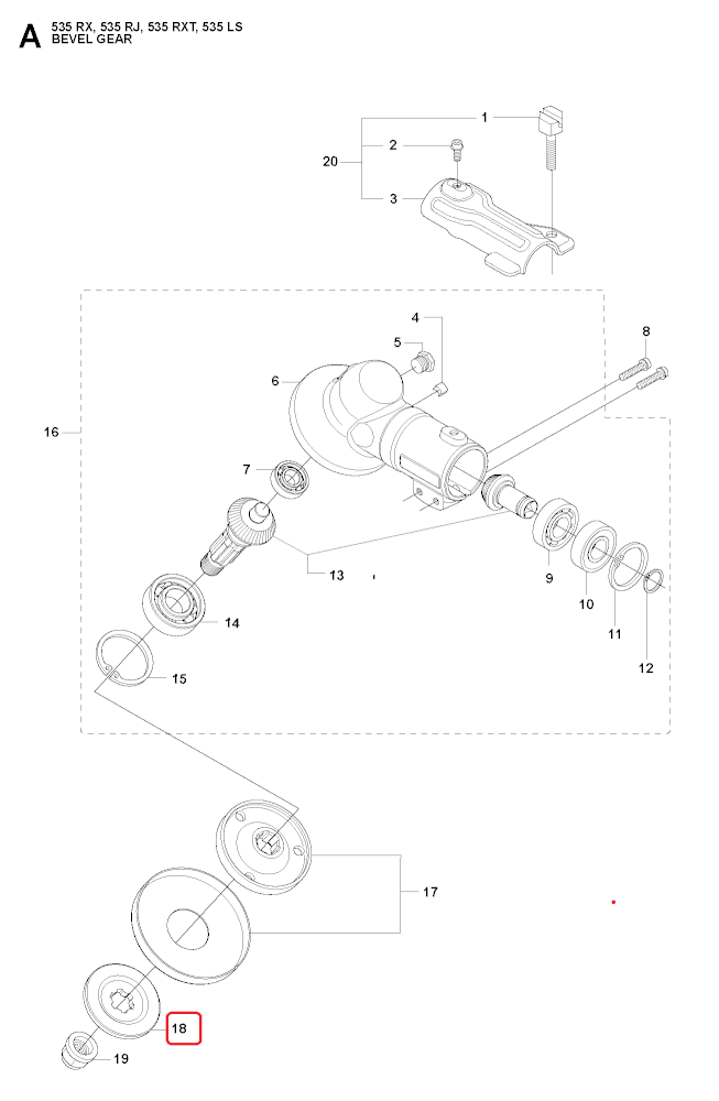 Фланец редуктора Husqvarna для 135R/235R/343R/345R/535R