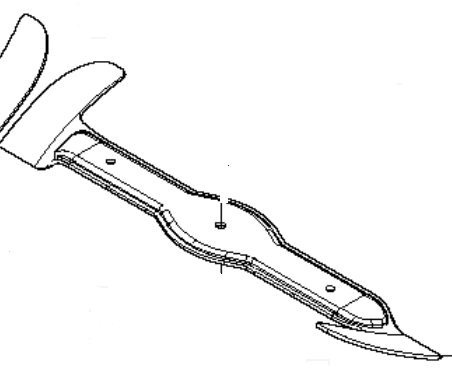 Нож HUSQVARNA 5888243-20, правый, для деки Combi 112 (трактор RC318)