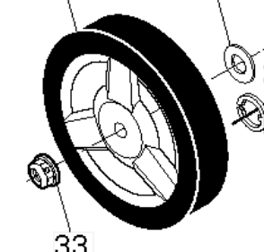 Колесо газонокосилки R52S заднее с шестерней Husqvarna 5324057-46/5816851-01