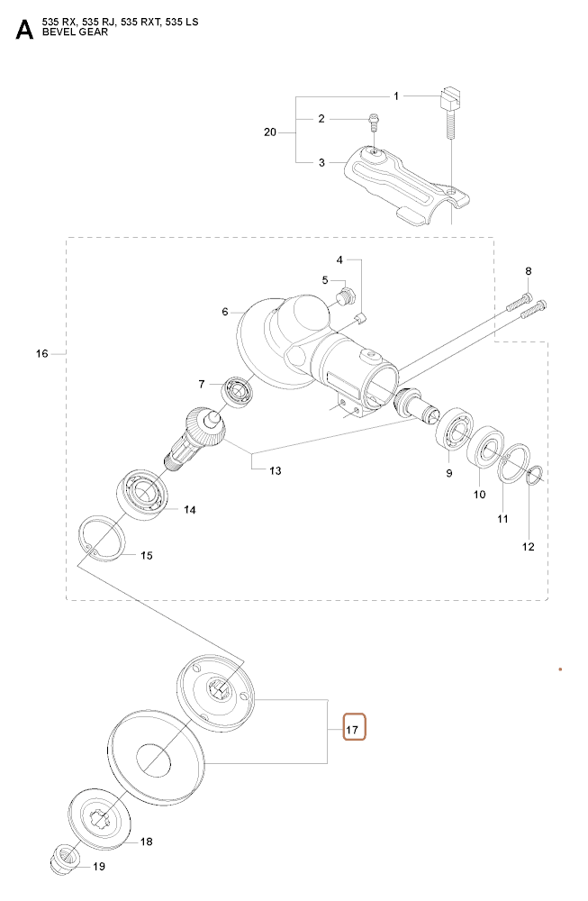Фланец редуктора Husqvarna для 135R/235R/343R/345R/535R