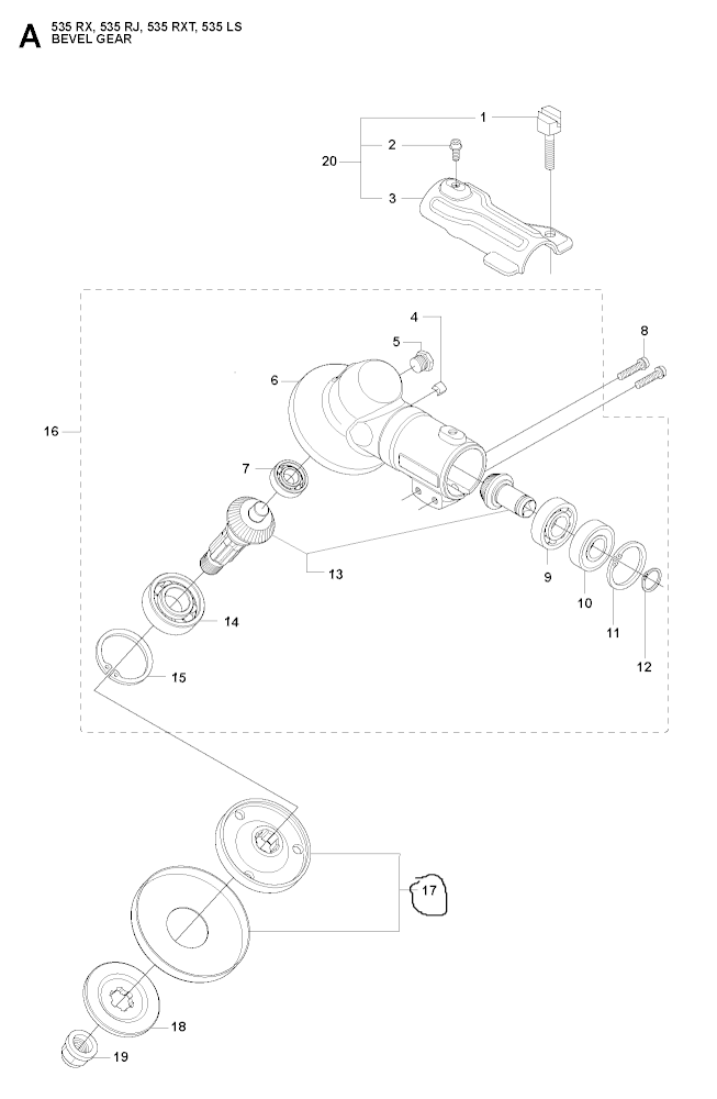 Фланец редуктора внутренний Husqvarna 5373514-02 для 135R/235R/343R/345R/535R
