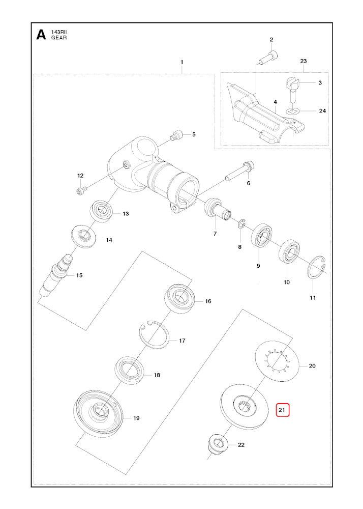 Фланец редуктора наружный Husqvarna 5790771-01 для 143RII